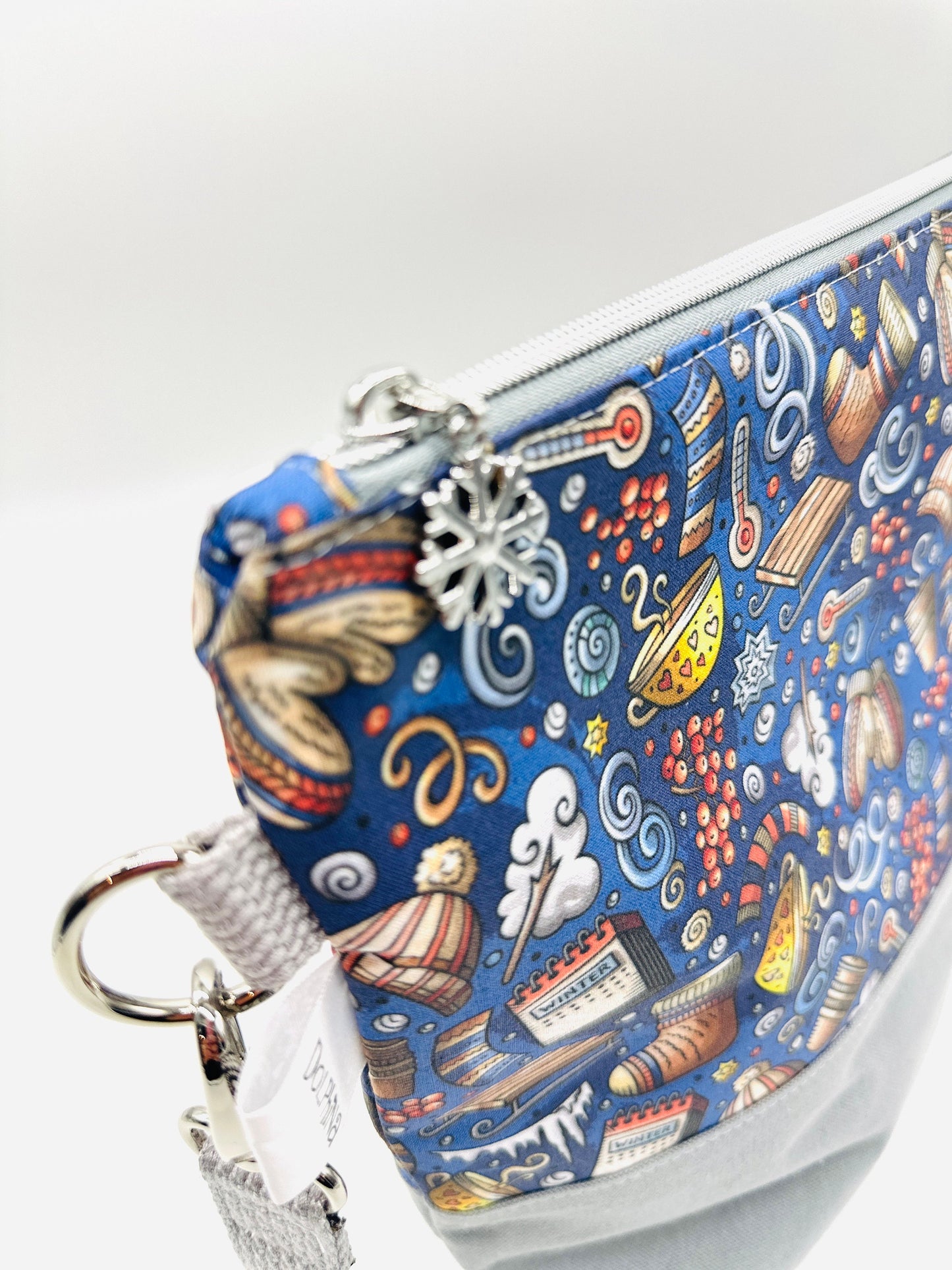 Extra large project bag - Winter Doodle