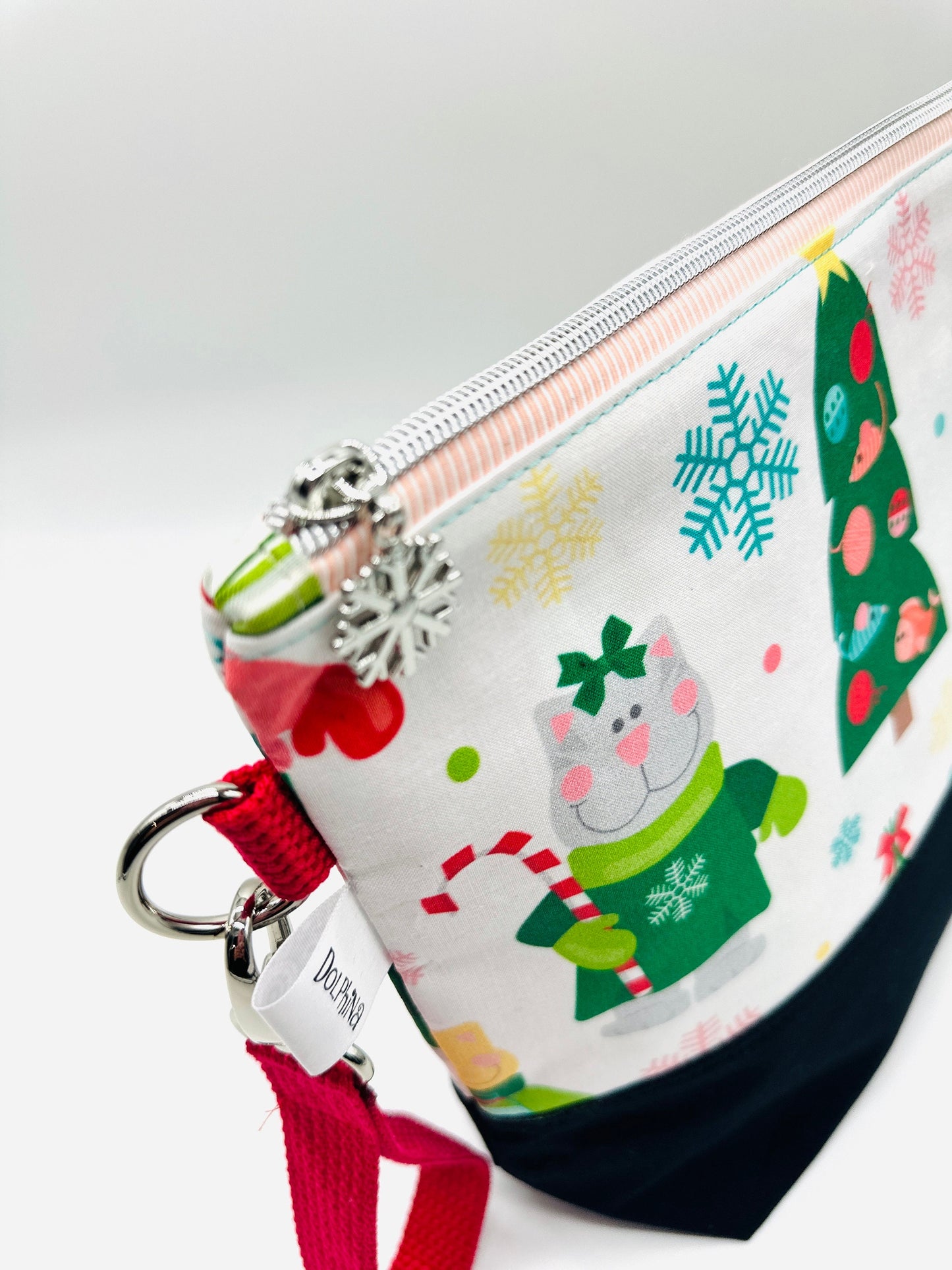 Extra large project bag - Christmas Kittens in Mittens