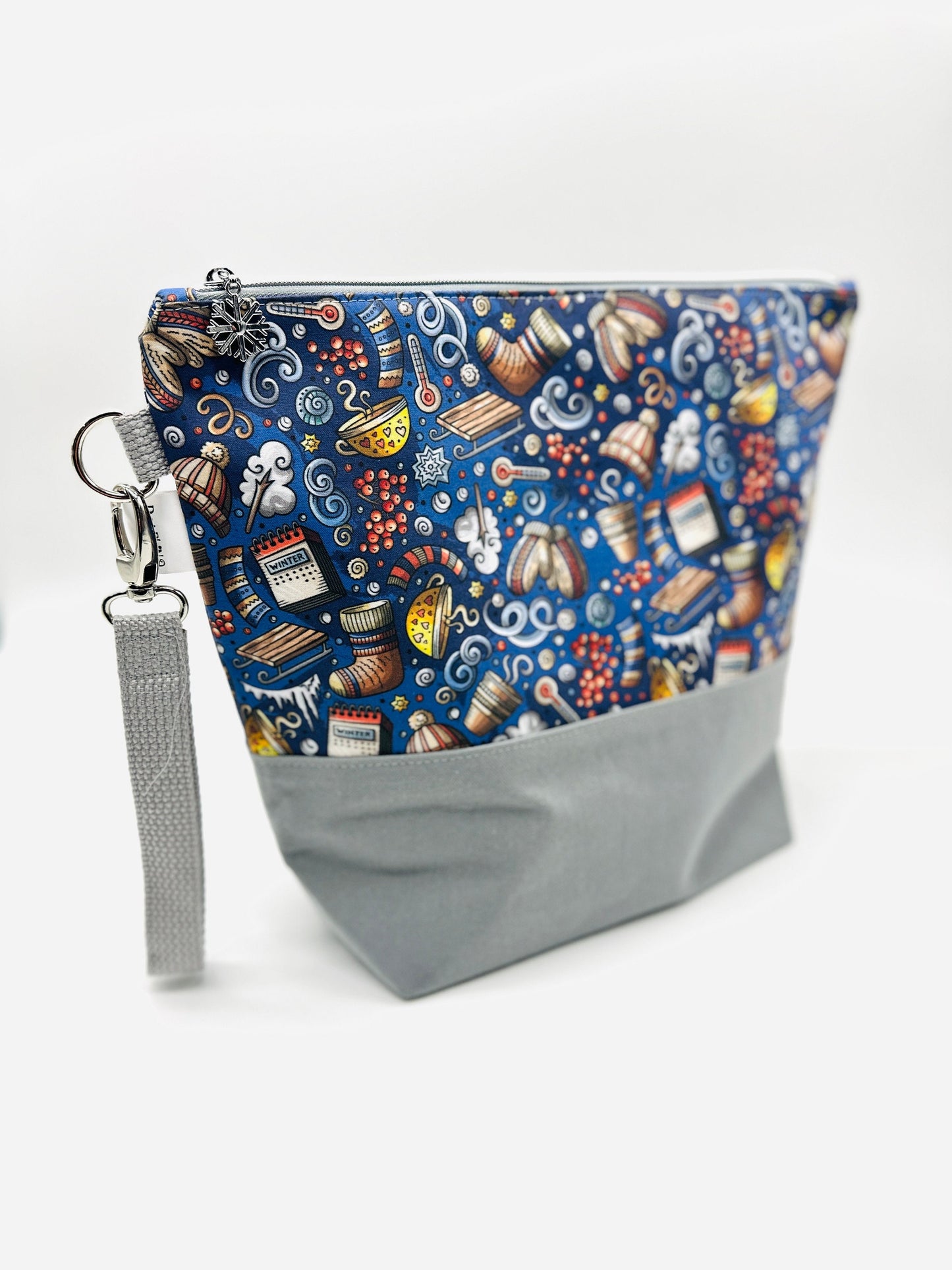 Extra large project bag - Winter Doodle