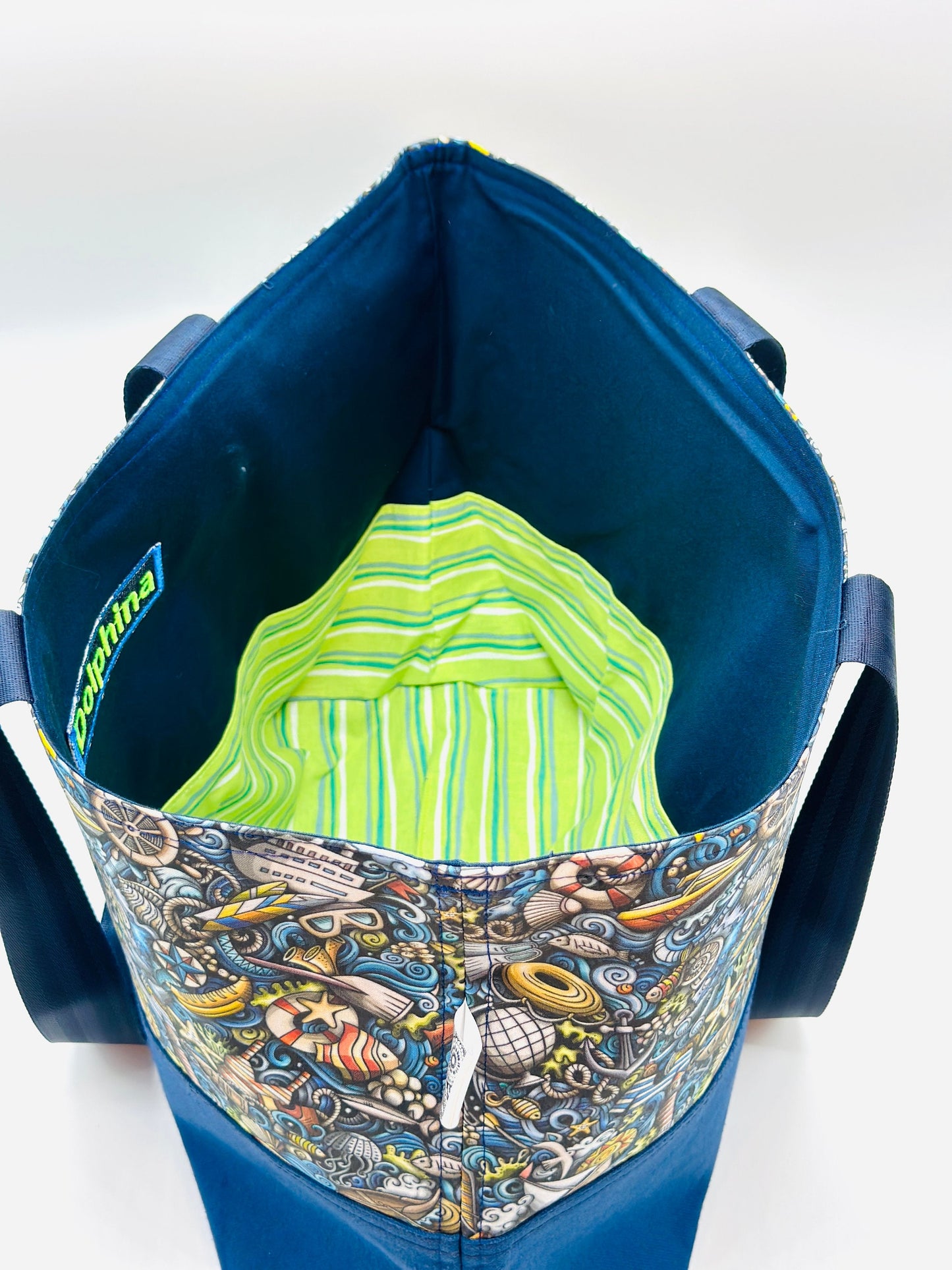 Large tote bag - Nautical Doodle 1
