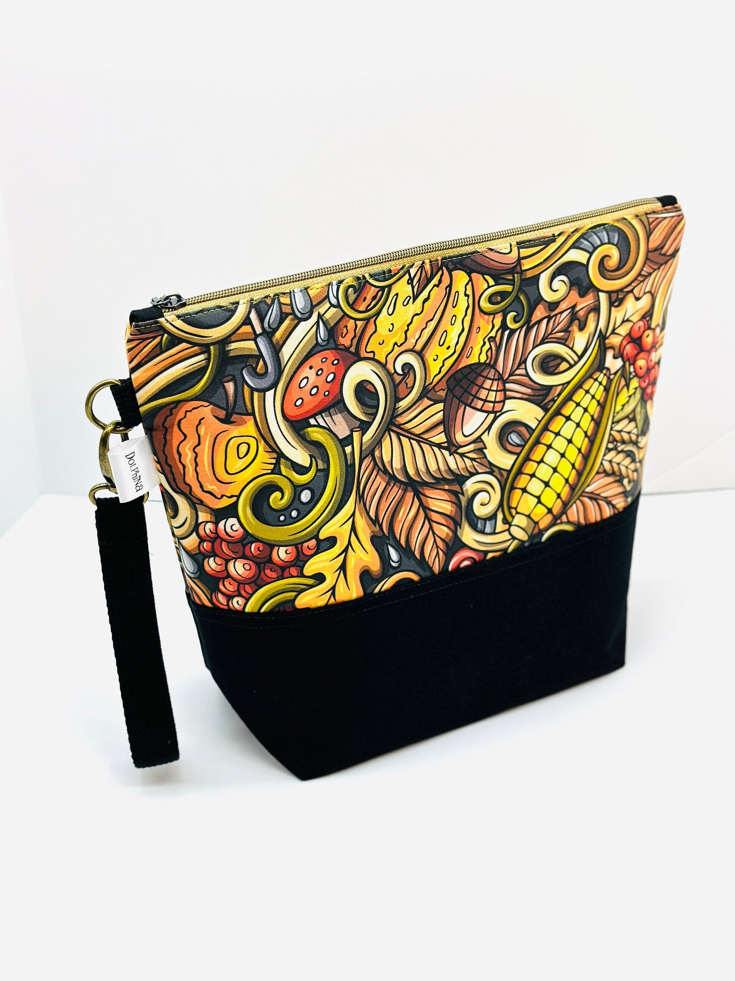 Extra large project bag - Harvest Doodle