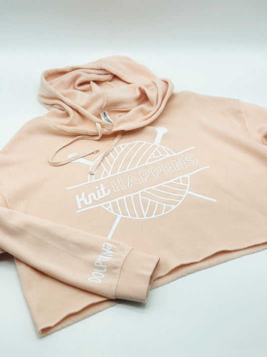 Cropped hoodie - Knit Happens (blush)