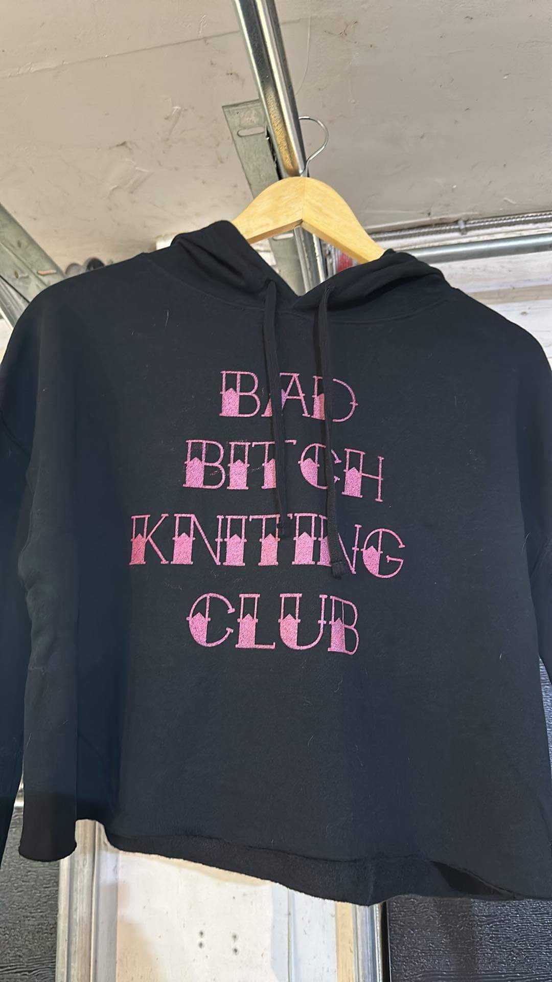 Cropped hoodie - Bad Bitch Knitting Club