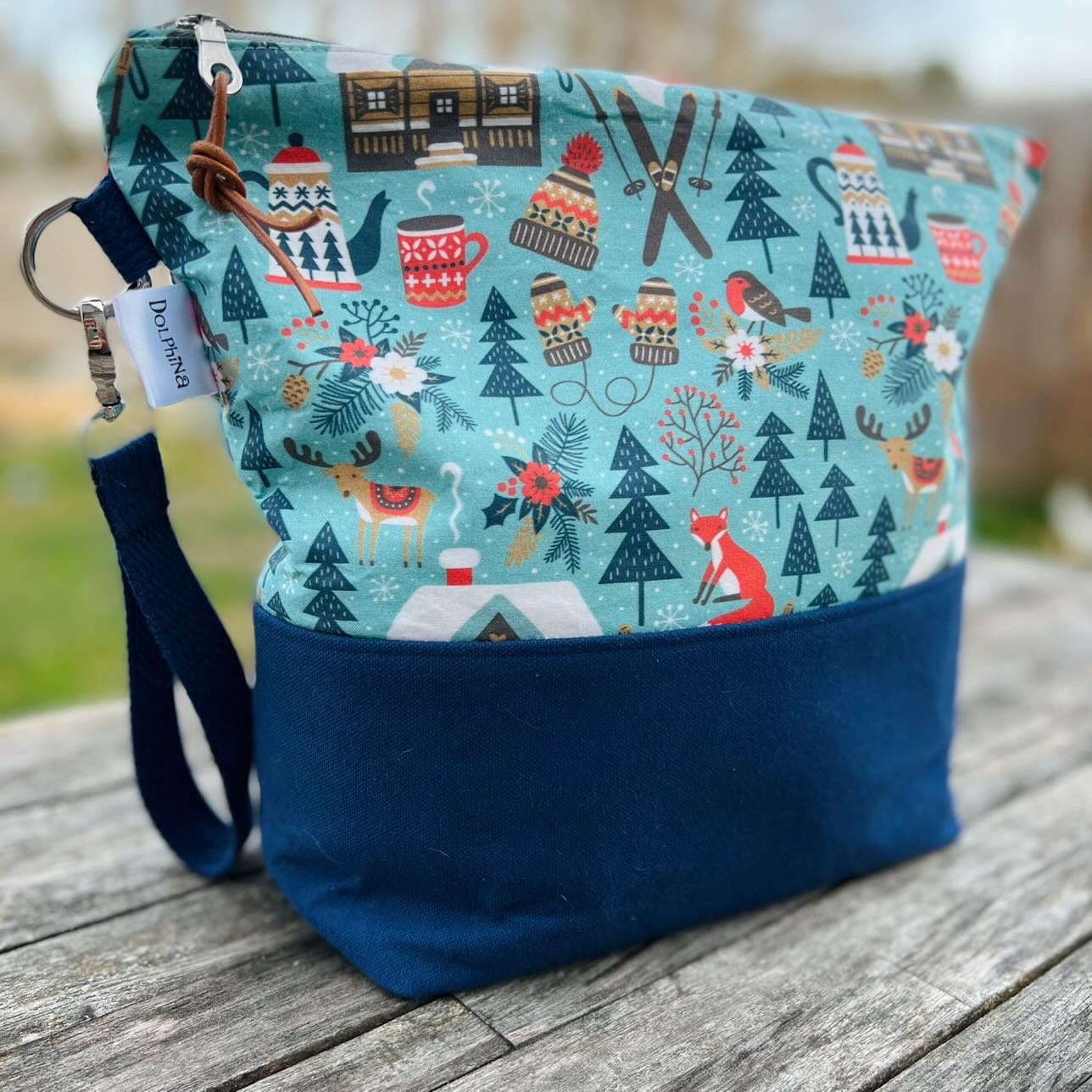 Extra large project bag - Cozy Chalet