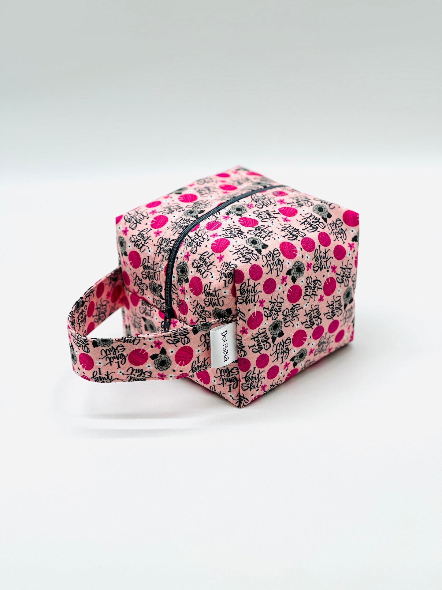 Box bag - I Knit sh!@#% (pink)