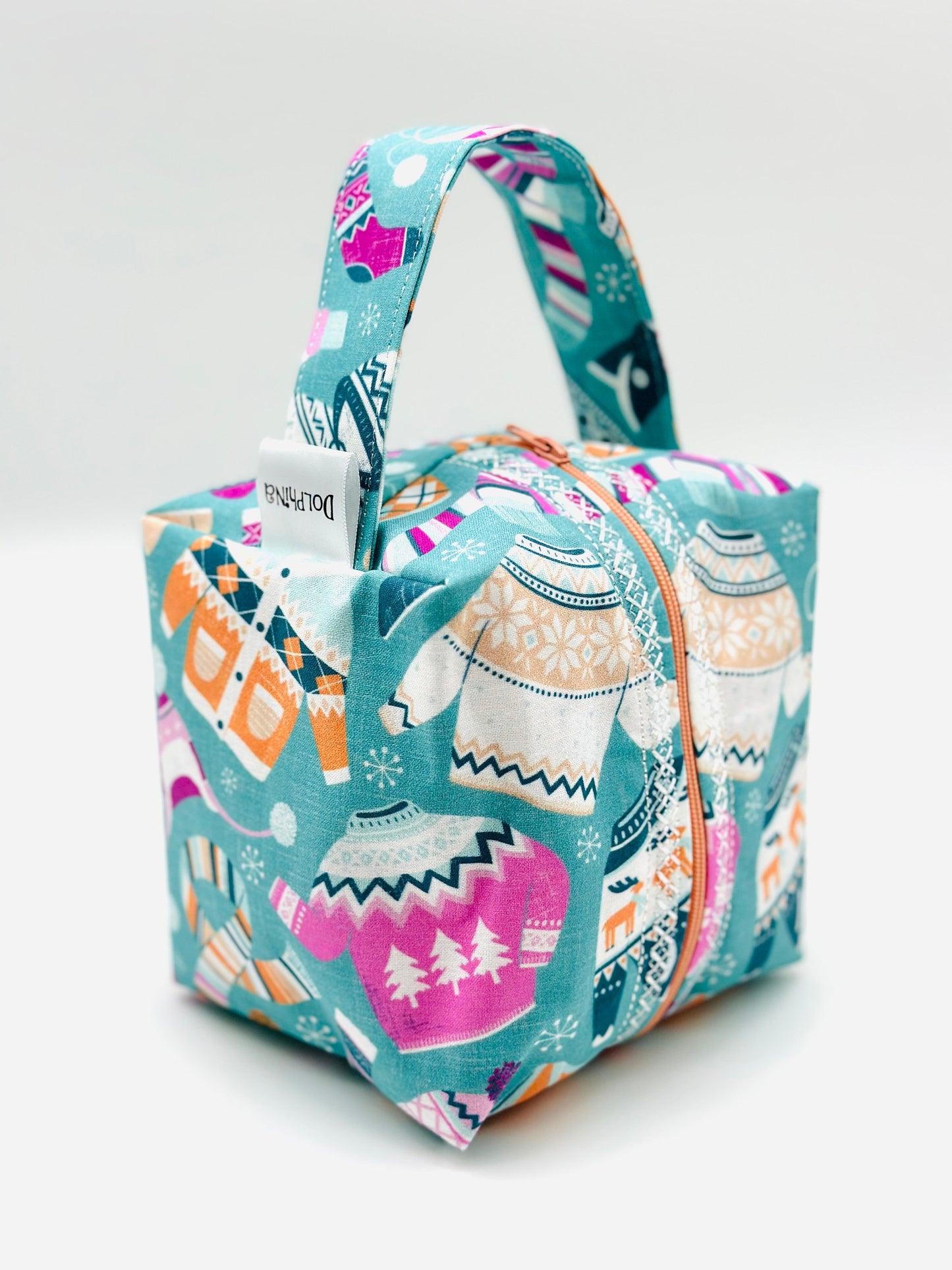 Box bag -  Cozy knitted things (aqua)