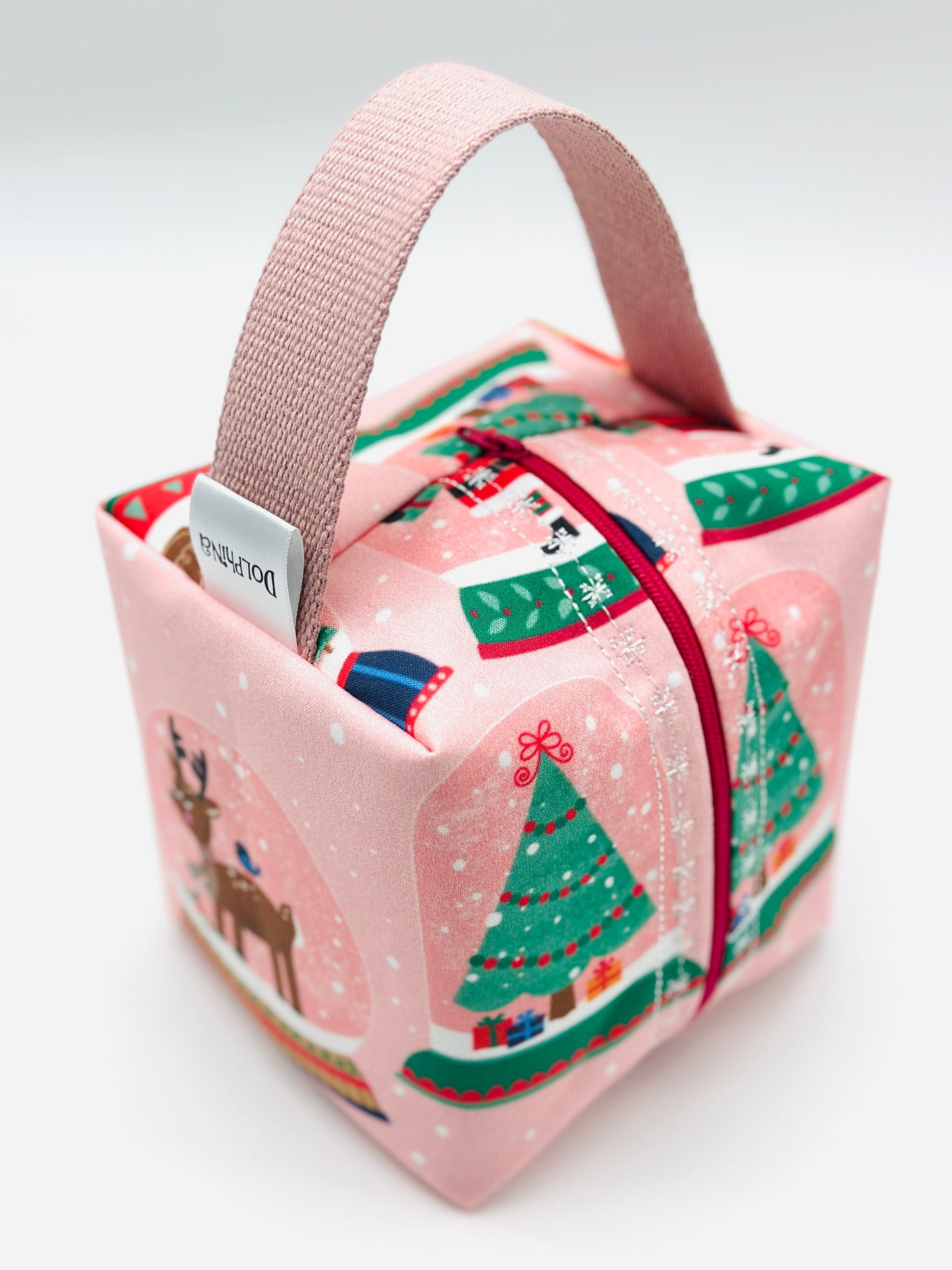 Box bag -  Pink Christmas Snowglobes