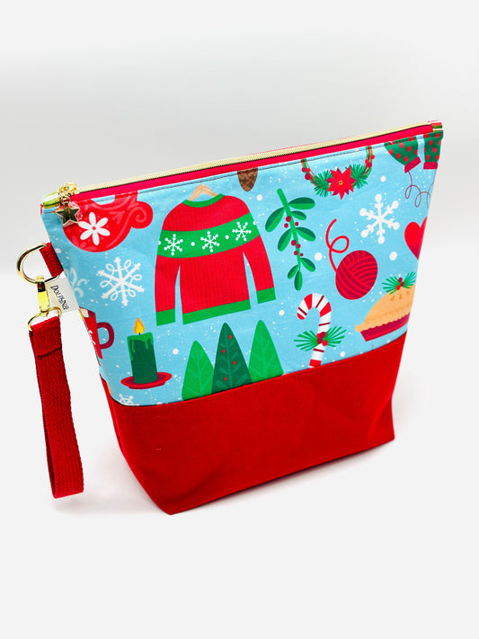 Extra large project bag -  Warm Winter wishes