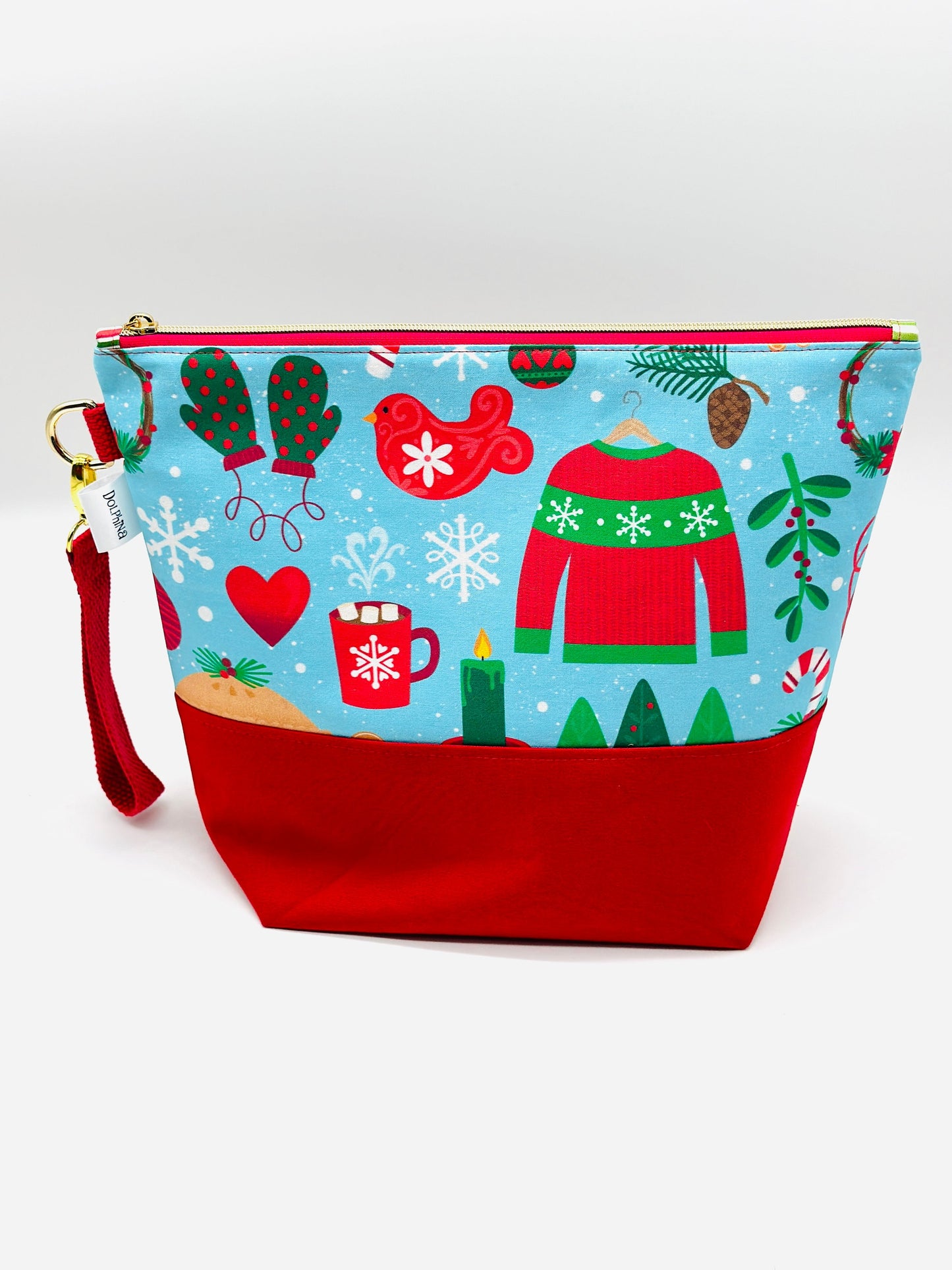 Extra large project bag -  Warm Winter wishes
